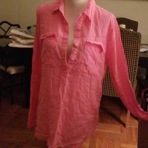 Neon pink linen shirt